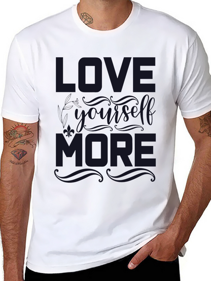 Camiseta Negra con Estampado Love Yourself More