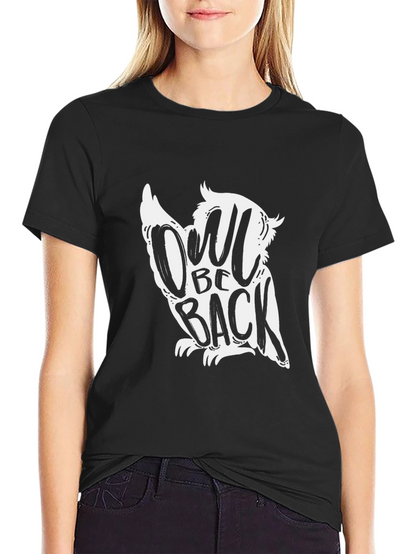Camiseta Negra con Diseño Owl Be Back