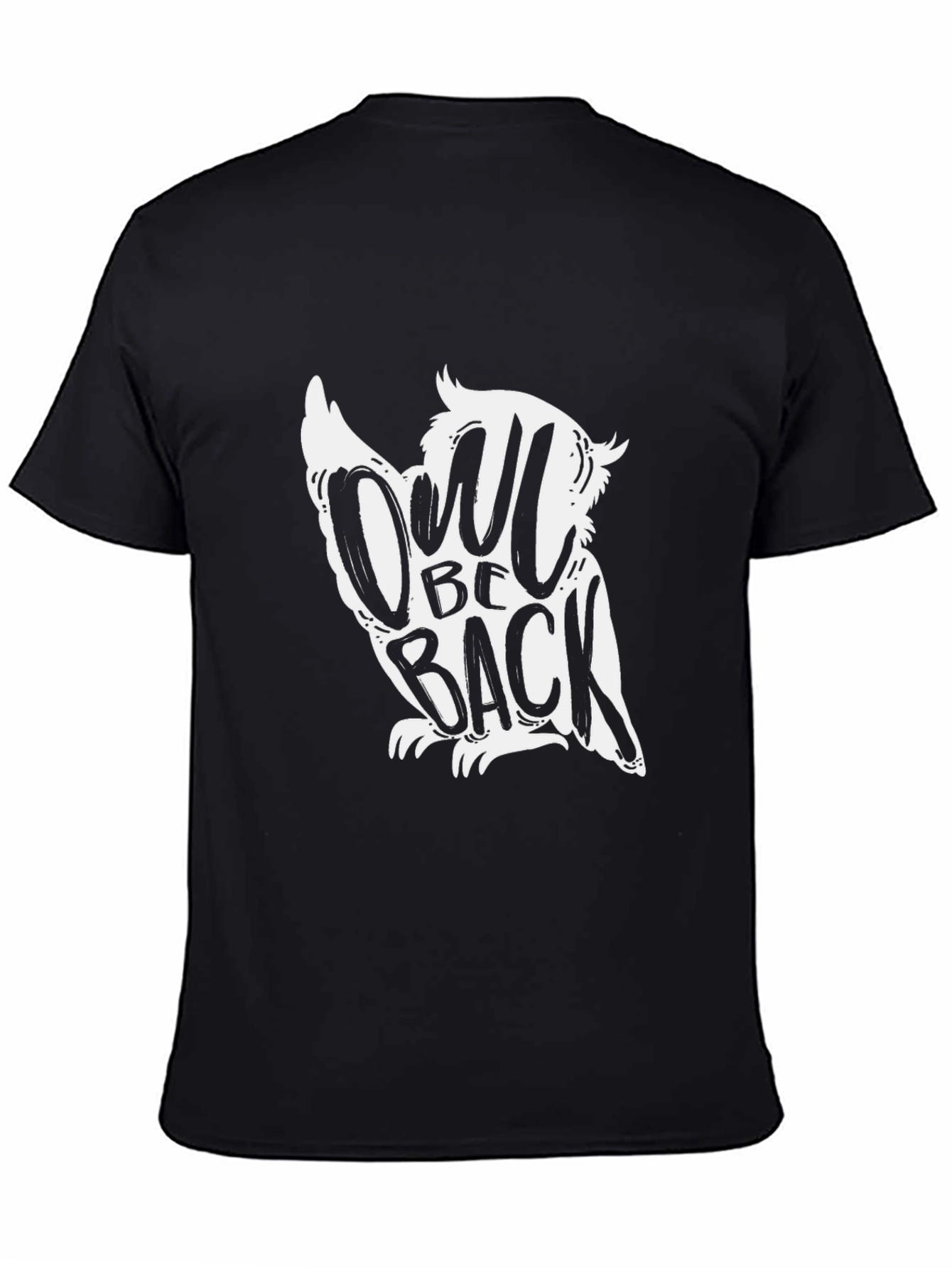 Camiseta Negra con Diseño Owl Be Back
