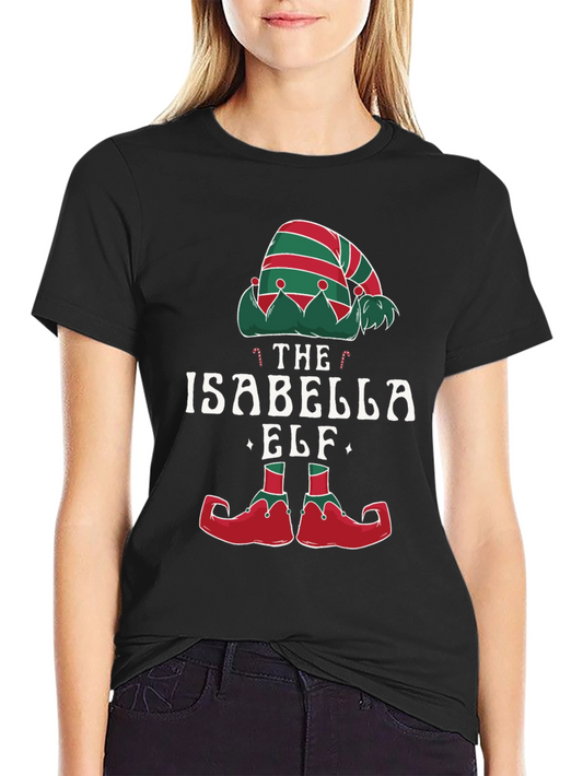 Camiseta Navideña Elfo Isabella Personalizada