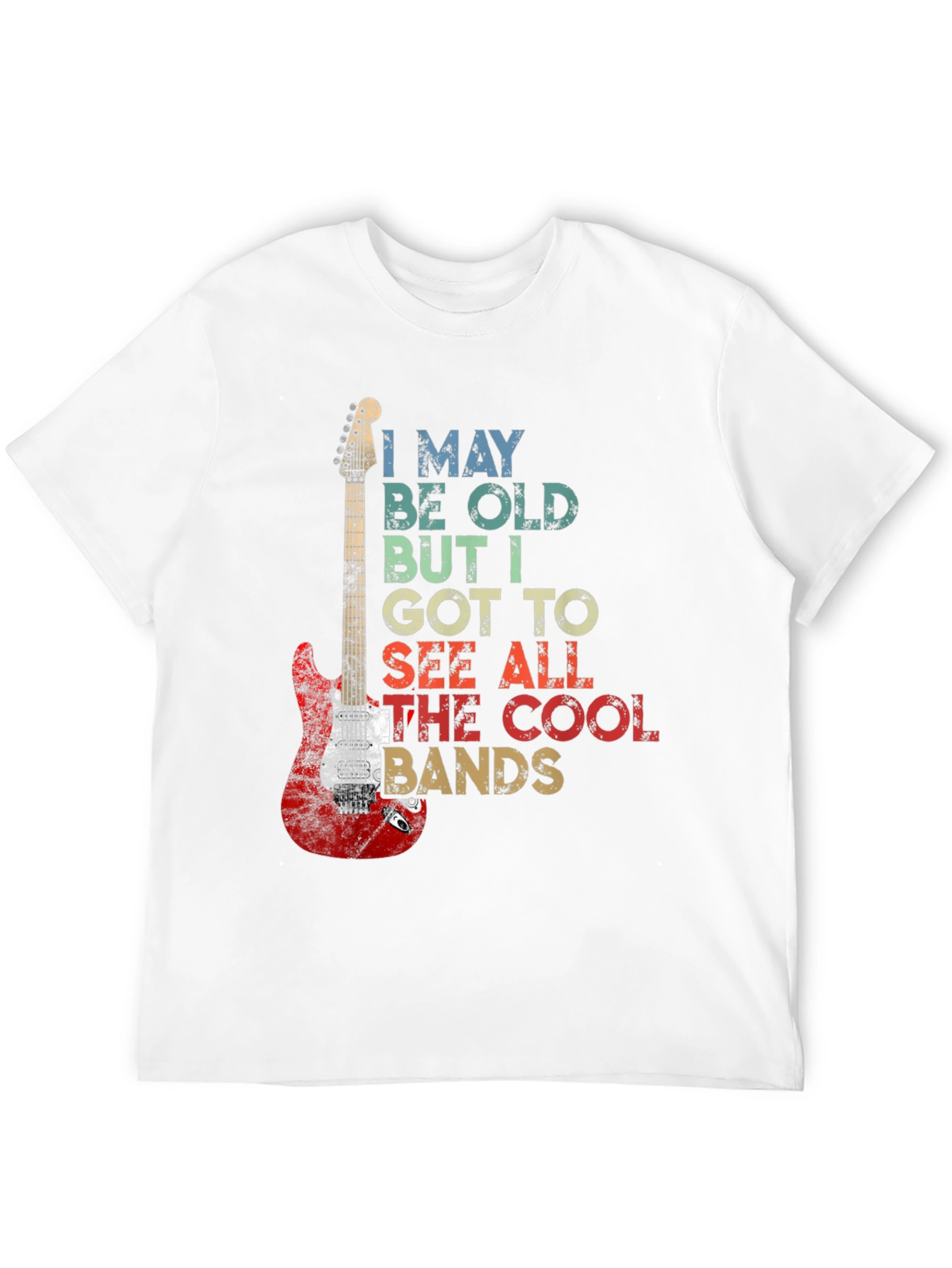 Camiseta Negra Guitarra Rock I May Be Old