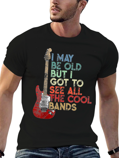 Camiseta Negra Guitarra Rock I May Be Old