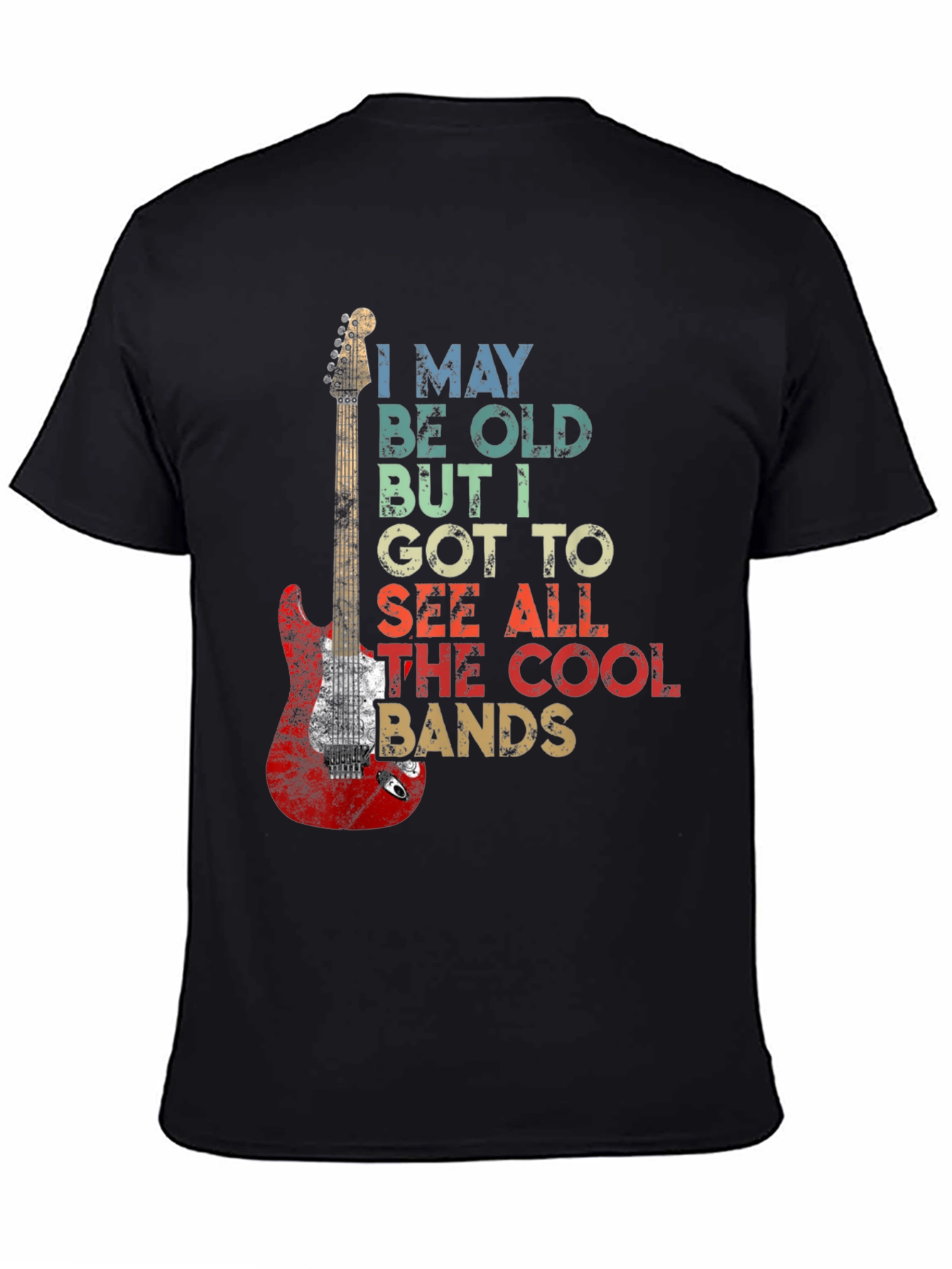 Camiseta Negra Guitarra Rock I May Be Old