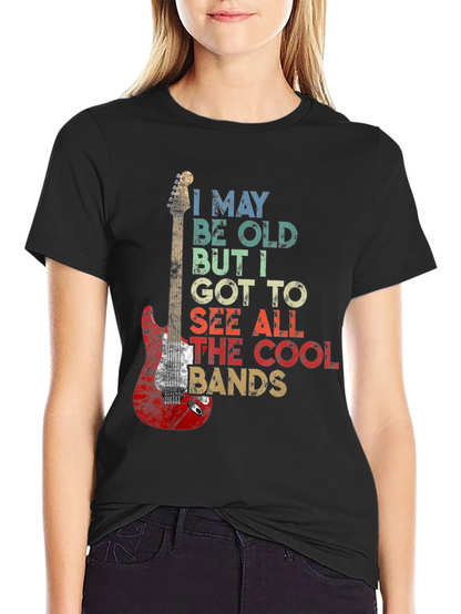 Camiseta Negra Guitarra Rock I May Be Old