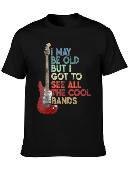 Camiseta Negra Guitarra Rock I May Be Old