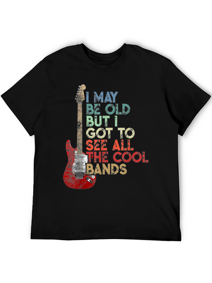 Camiseta Negra Guitarra Rock I May Be Old