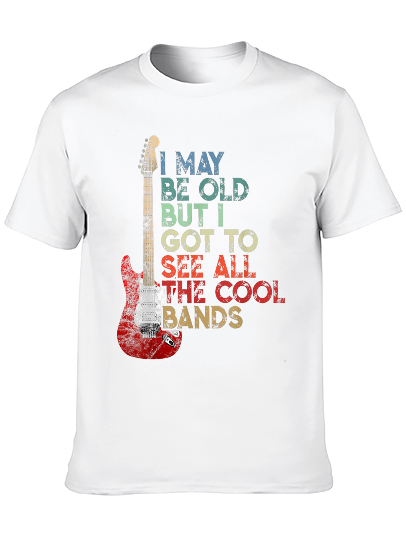 Camiseta Negra Guitarra Rock I May Be Old