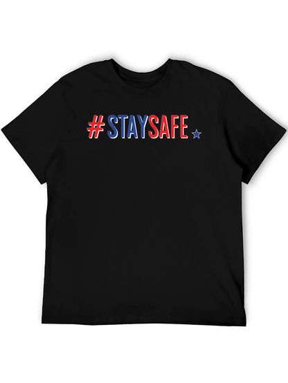 Camiseta Negra #StaySafe con Estilo Americano