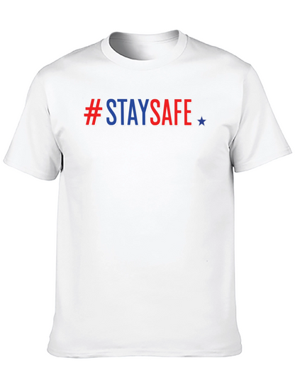 Camiseta Negra #StaySafe con Estilo Americano