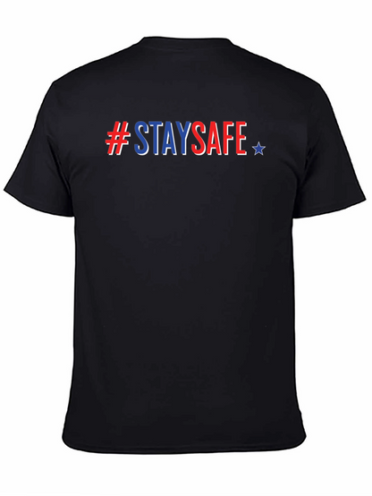 Camiseta Negra #StaySafe con Estilo Americano