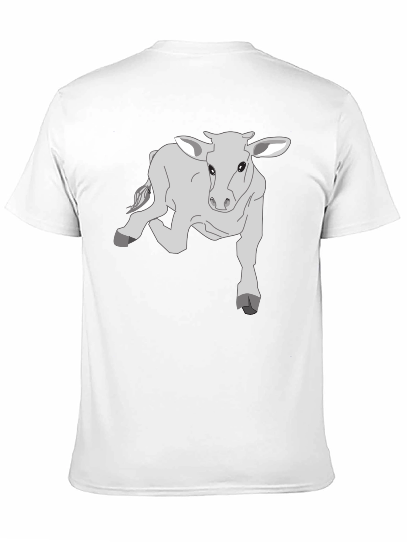 Camiseta Negra con Diseño de Ternero Gris