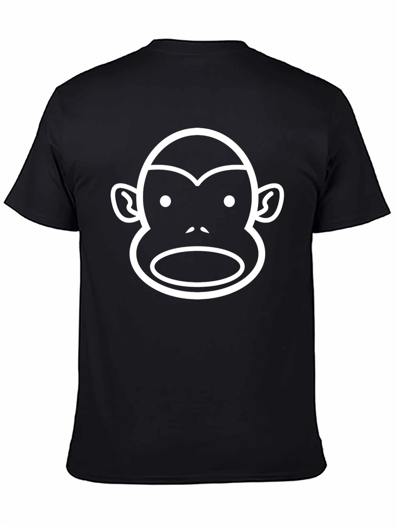 Camiseta Negra con Diseño de Mono Blanco