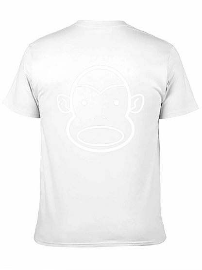 Camiseta Negra con Diseño de Mono Blanco
