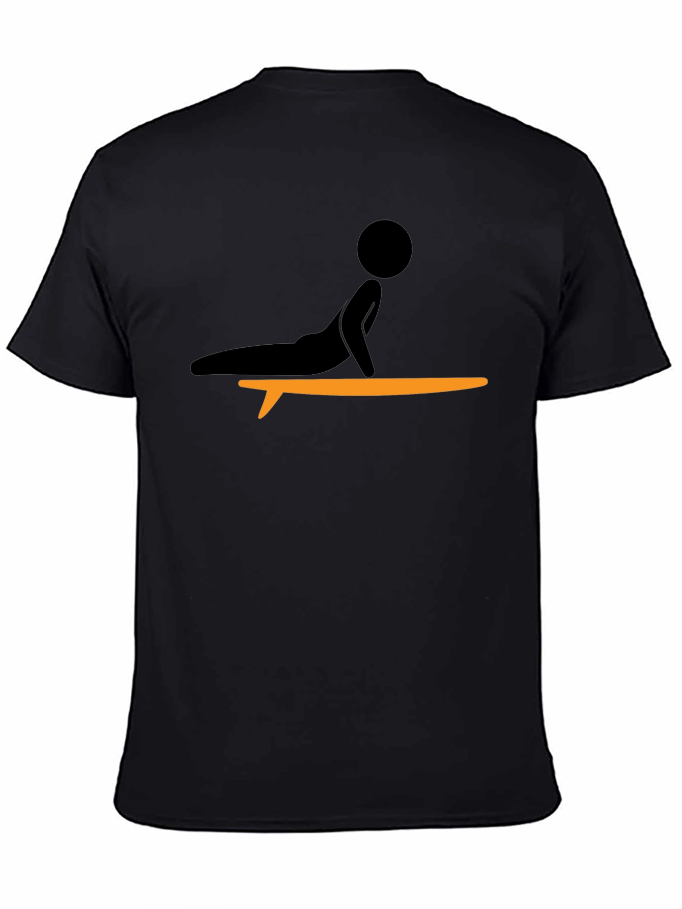 Camiseta Negra con Diseño de Surf Yoga