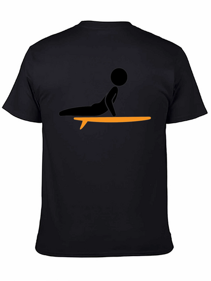 Camiseta Negra con Diseño de Surf Yoga