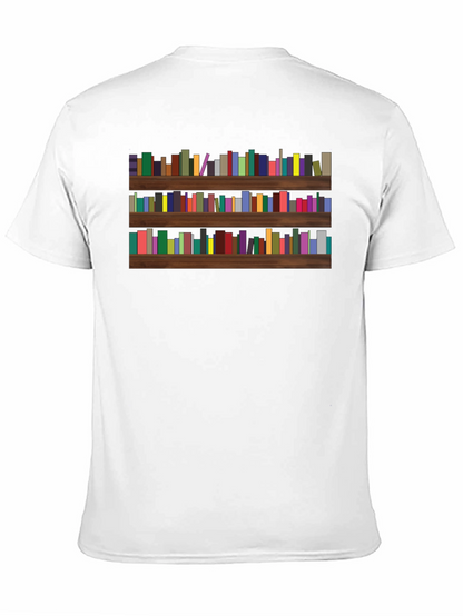 Camiseta Negra con Estampado de Librería