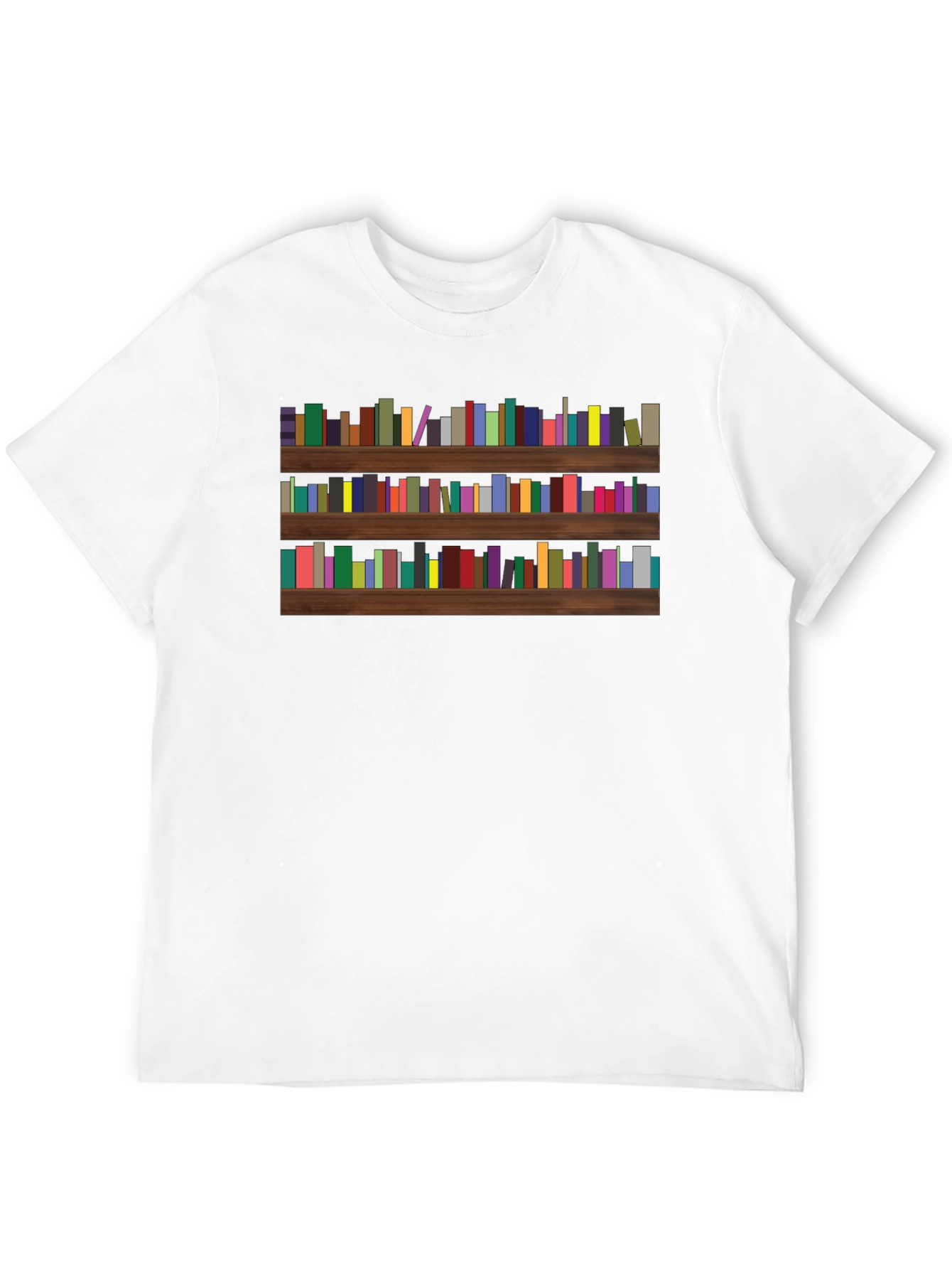 Camiseta Negra con Estampado de Librería