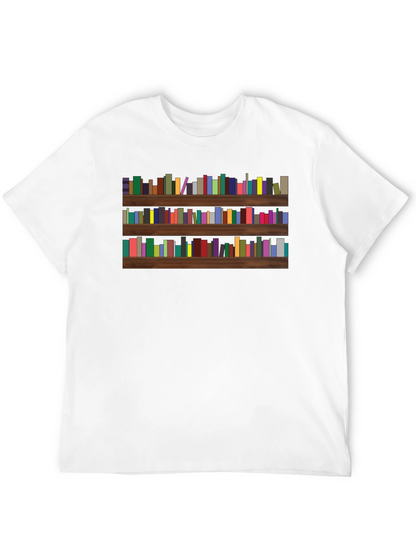 Camiseta Negra con Estampado de Librería