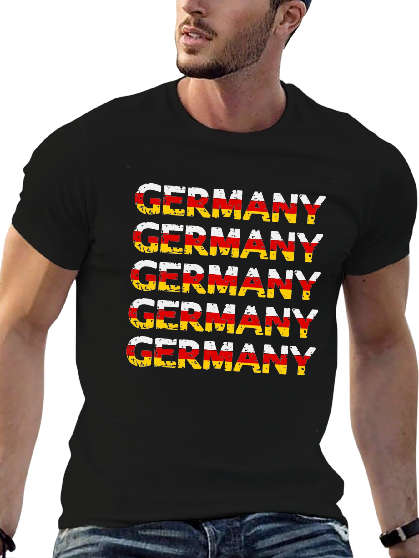 Camiseta Alemania Diseño Bandera Retro Hombre