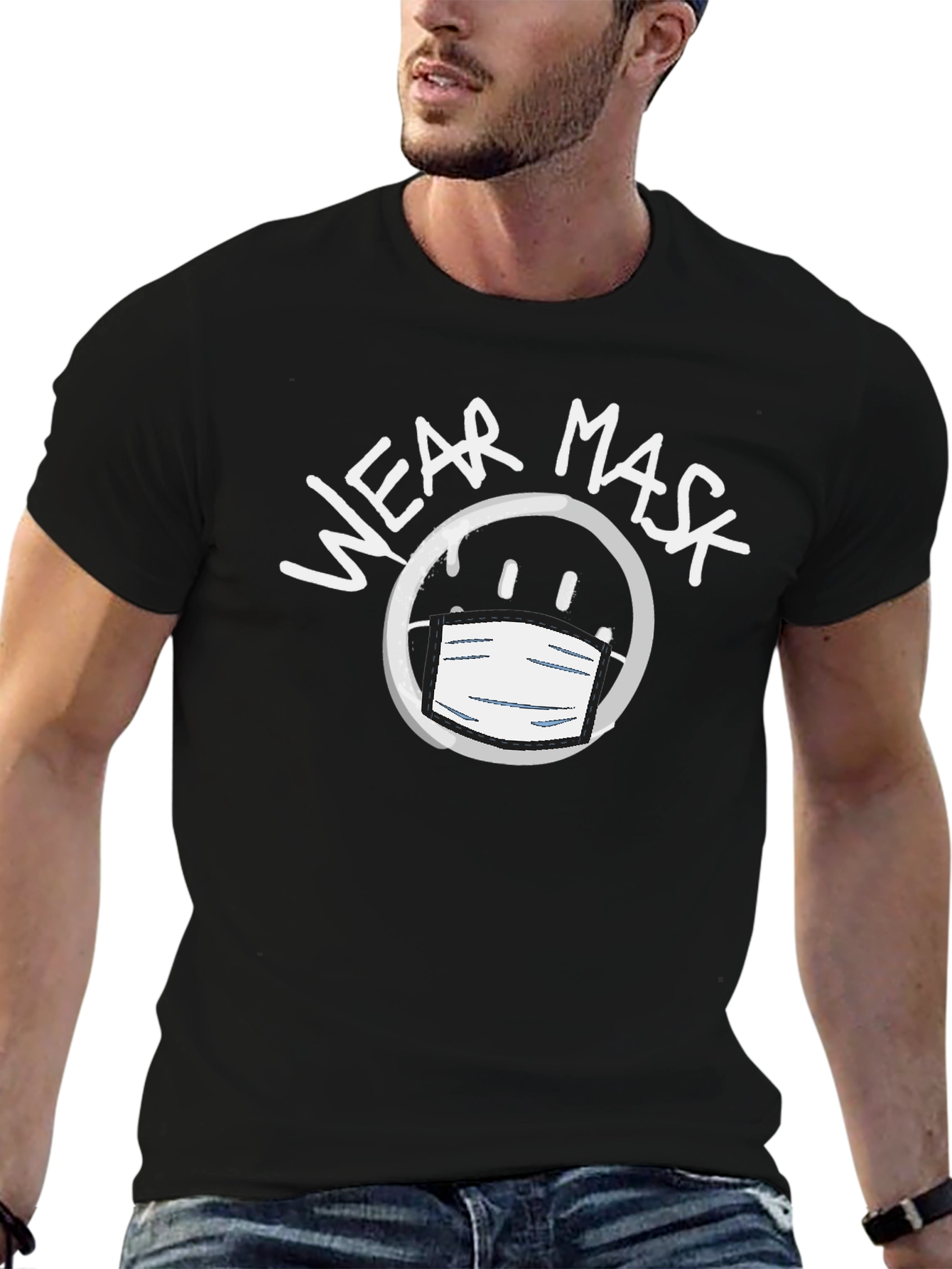 Camiseta Negra Unisex Wear Mask - Moda Consciente