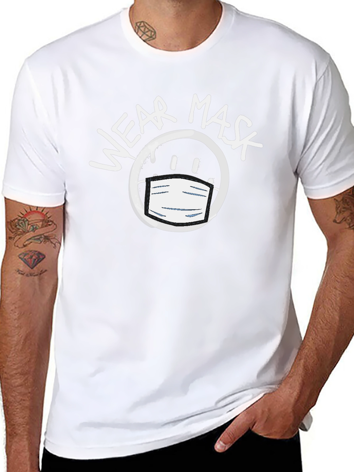 Camiseta Negra Unisex Wear Mask - Moda Consciente