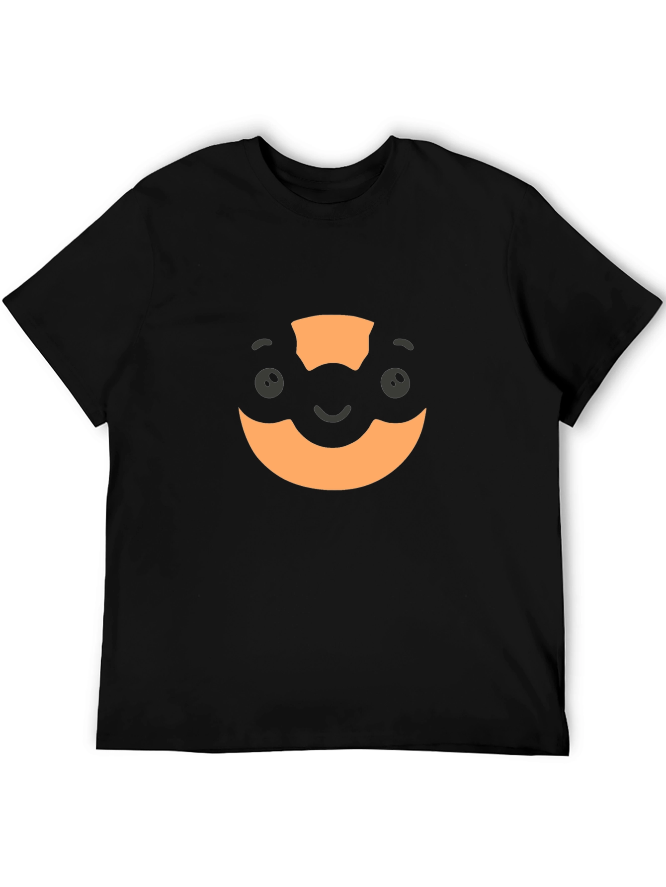 Camiseta Negra con Diseño Gráfico Naranja