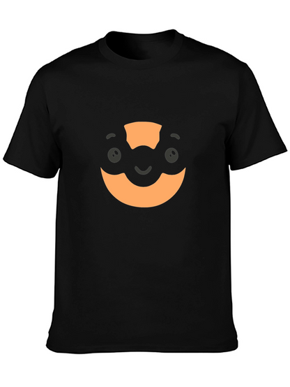 Camiseta Negra con Diseño Gráfico Naranja