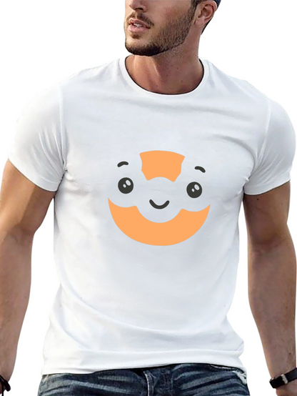 Camiseta Negra con Diseño Gráfico Naranja