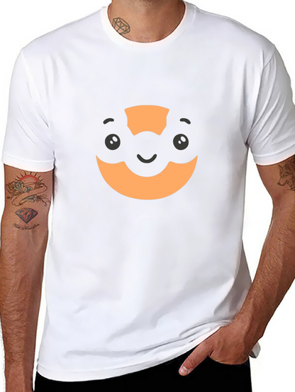 Camiseta Negra con Diseño Gráfico Naranja