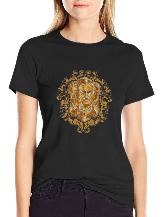Camiseta Negra con Diseño de Edgar Allan Poe Vintage