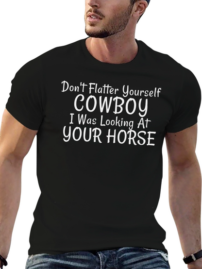Camiseta Negra con Estampado Cowboy