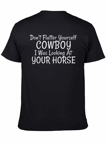 Camiseta Negra con Estampado Cowboy