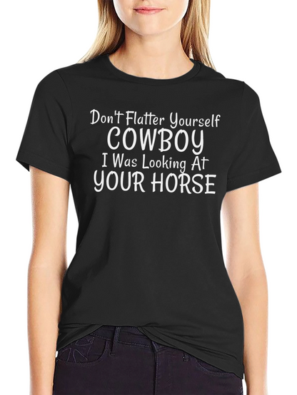 Camiseta Negra con Estampado Cowboy