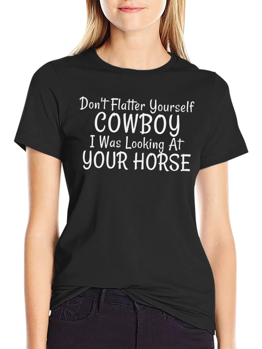 Camiseta Negra con Estampado Cowboy