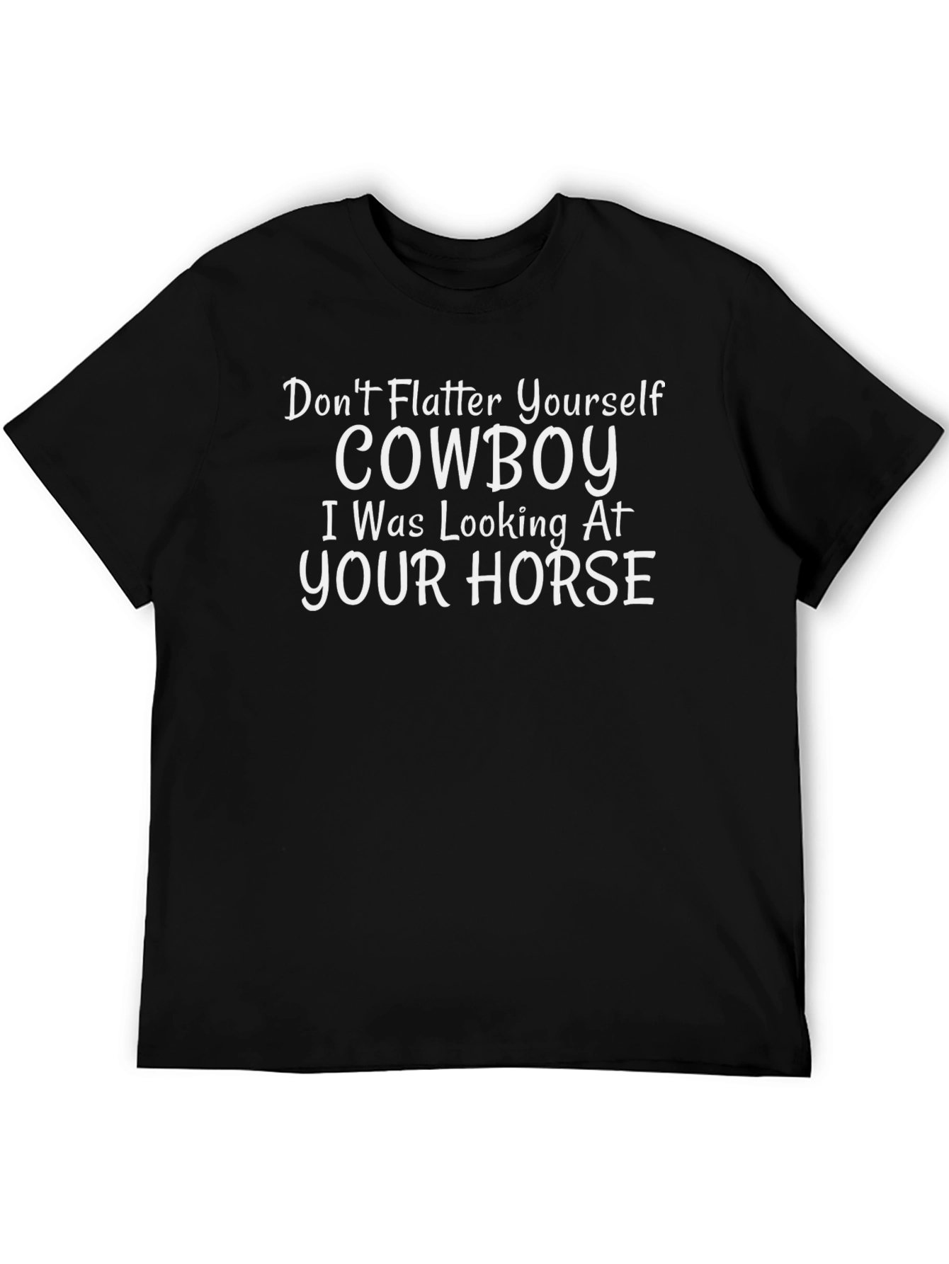 Camiseta Negra con Estampado Cowboy