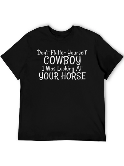 Camiseta Negra con Estampado Cowboy