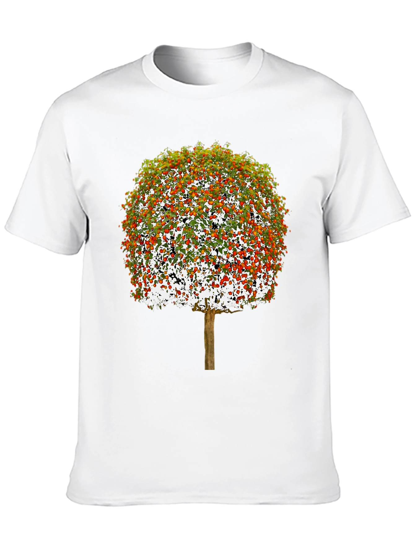 Camiseta Negra con Diseño de Árbol Frutal