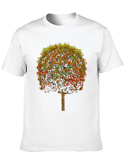 Camiseta Negra con Diseño de Árbol Frutal
