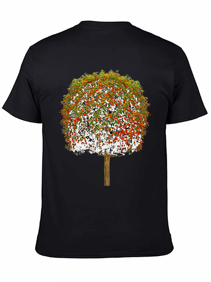 Camiseta Negra con Diseño de Árbol Frutal