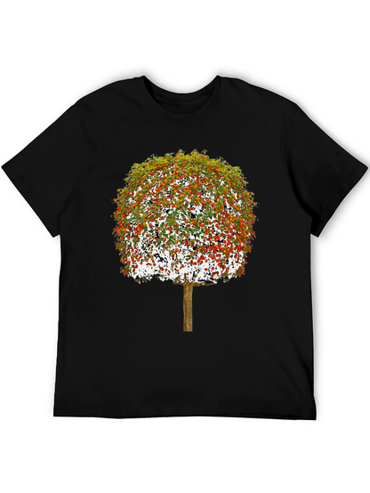 Camiseta Negra con Diseño de Árbol Frutal