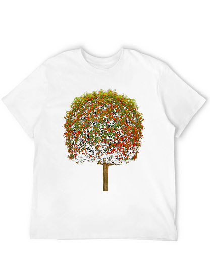 Camiseta Negra con Diseño de Árbol Frutal