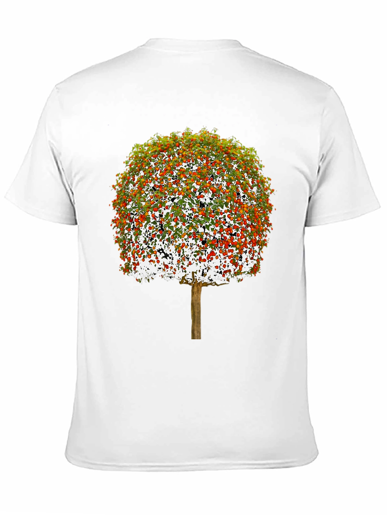 Camiseta Negra con Diseño de Árbol Frutal