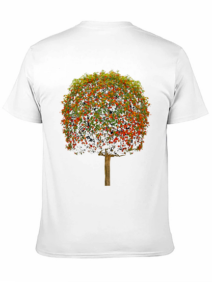 Camiseta Negra con Diseño de Árbol Frutal