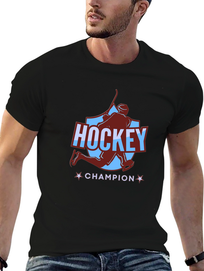 Camiseta Negra Hockey Champion para Hombre