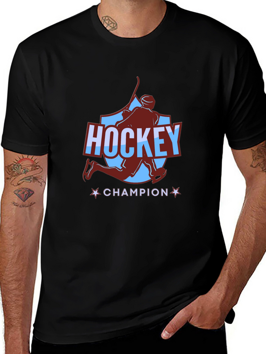Camiseta Negra Hockey Champion para Hombre