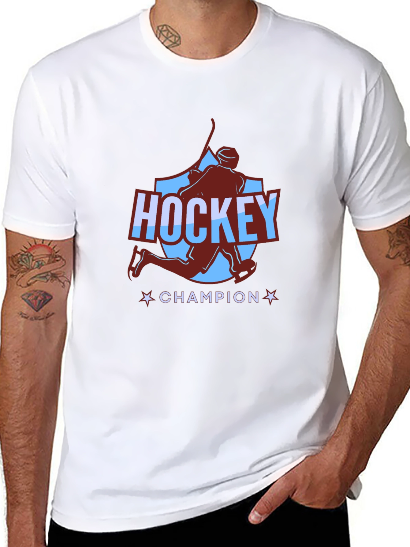 Camiseta Negra Hockey Champion para Hombre