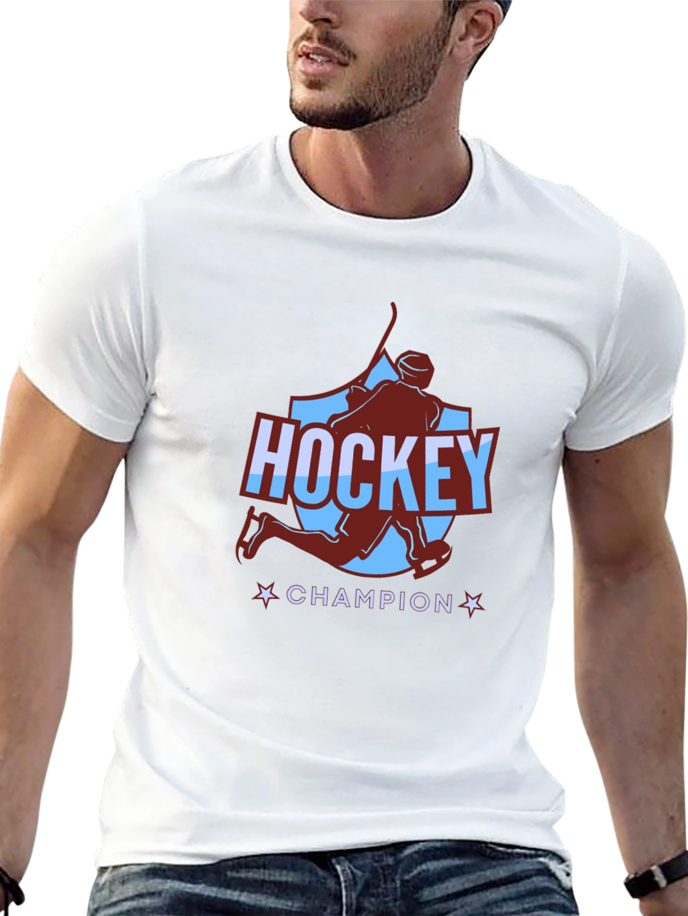 Camiseta Negra Hockey Champion para Hombre