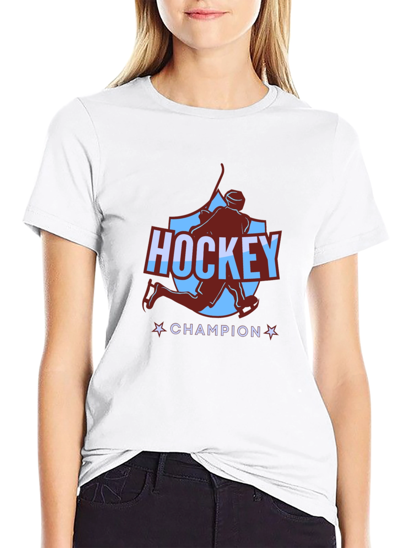 Camiseta Negra Hockey Champion para Hombre