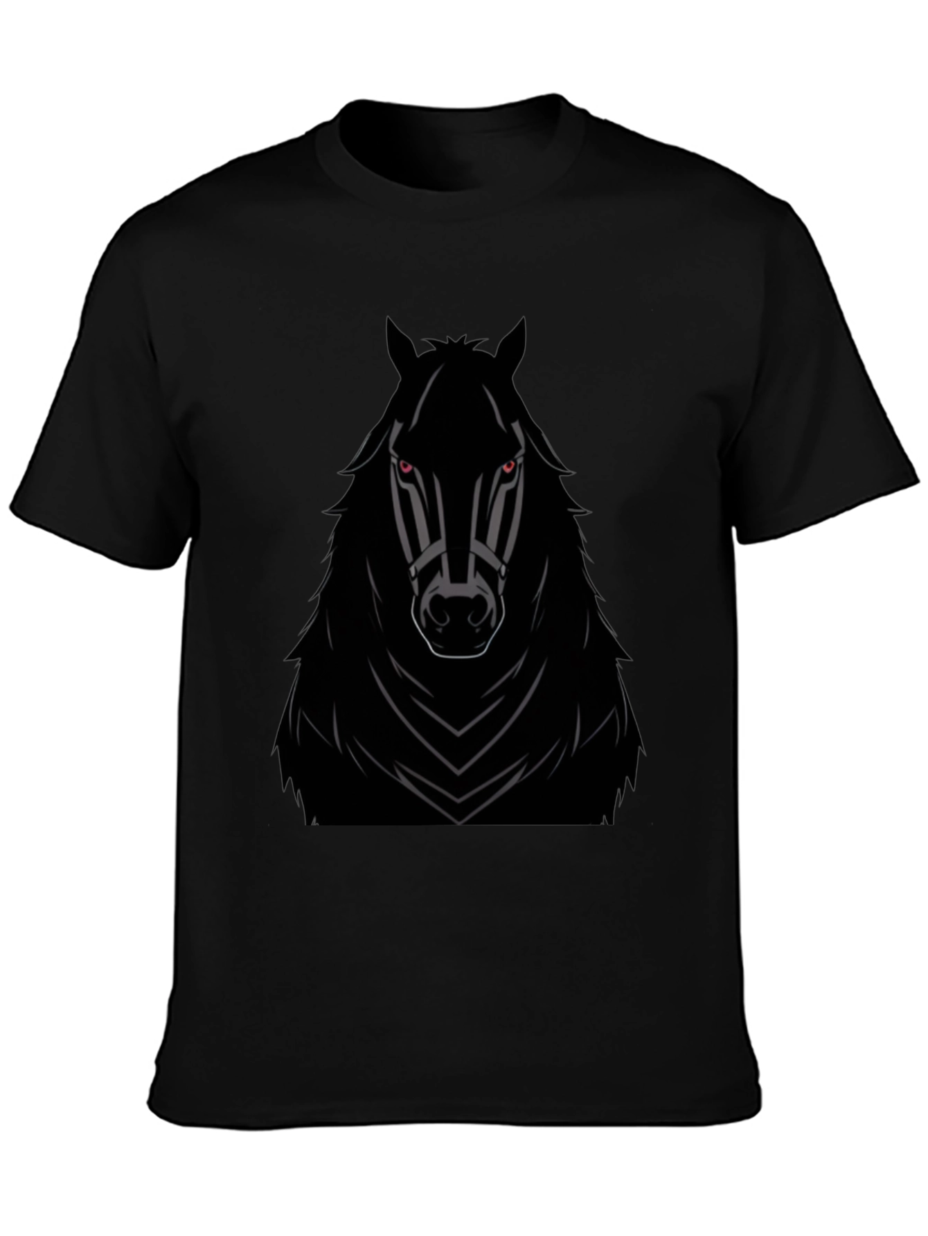 Camiseta Negra con Diseño de Caballo Imponente