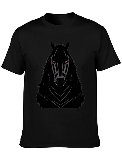 Camiseta Negra con Diseño de Caballo Imponente